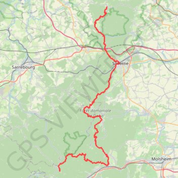 Itinéraire La Petite-Pierre - Donon, distance, dénivelé, altitude, carte, profil, trace GPS