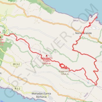 Itinéraire Faja do ouvidor, distance, dénivelé, altitude, carte, profil, trace GPS