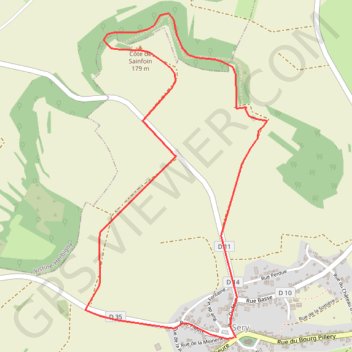 Itinéraire Les Monts de Sery, distance, dénivelé, altitude, carte, profil, trace GPS