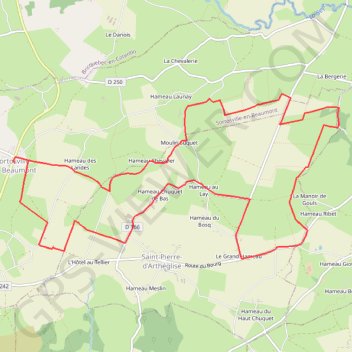 Itinéraire Sortosville-en-Beaumont (50270), distance, dénivelé, altitude, carte, profil, trace GPS