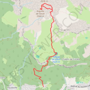 Itinéraire Aiguille de Varan, distance, dénivelé, altitude, carte, profil, trace GPS