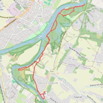 Itinéraire Ariège Garonne - Lacroix-Falgarde, distance, dénivelé, altitude, carte, profil, trace GPS