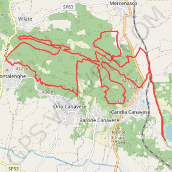 Itinéraire Lago di Candia, distance, dénivelé, altitude, carte, profil, trace GPS
