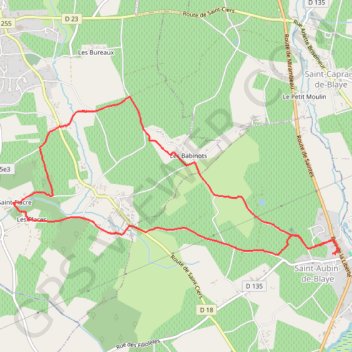 Itinéraire Saint Aubin de Blaye, distance, dénivelé, altitude, carte, profil, trace GPS