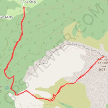 Itinéraire Montagne de Sous-Dine, distance, dénivelé, altitude, carte, profil, trace GPS
