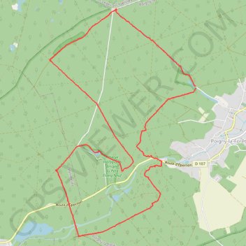 Itinéraire Poigny-la-Fôret (Les Rochers d'Angennes), distance, dénivelé, altitude, carte, profil, trace GPS