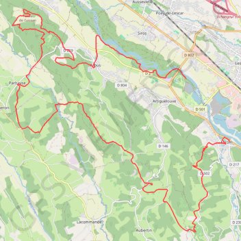 Itinéraire Rando des sangliers - Laroin, distance, dénivelé, altitude, carte, profil, trace GPS