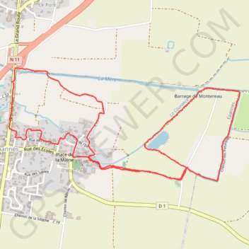 Itinéraire Epannes (plan d'eau), distance, dénivelé, altitude, carte, profil, trace GPS