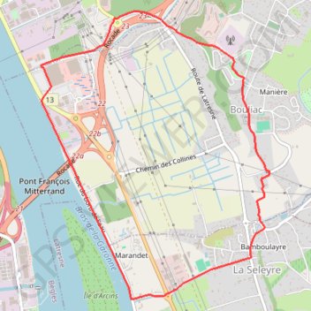 Itinéraire Circuit de Garonne - Bouliac, distance, dénivelé, altitude, carte, profil, trace GPS