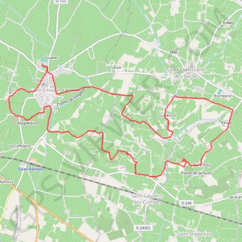 Itinéraire 🚴 Trace ,grande boucle des châteaux du Saint-Émilion, distance, dénivelé, altitude, carte, profil, trace GPS