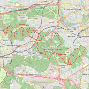 Itinéraire La Bossapas - Chaville, distance, dénivelé, altitude, carte, profil, trace GPS