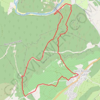 Itinéraire Pont du Gard depuis Saint Bonnet du Gard, distance, dénivelé, altitude, carte, profil, trace GPS