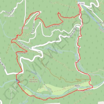 Itinéraire Gounier Abeau Sabuscles, distance, dénivelé, altitude, carte, profil, trace GPS