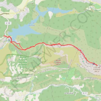 Itinéraire Sainte Victoire, distance, dénivelé, altitude, carte, profil, trace GPS