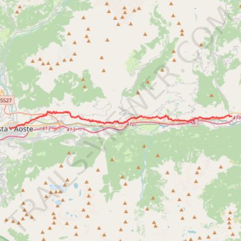 Itinéraire tappa-03-da-aosta-chatillon, distance, dénivelé, altitude, carte, profil, trace GPS