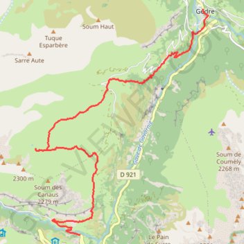 Itinéraire Gavarnie Gèdre, distance, dénivelé, altitude, carte, profil, trace GPS