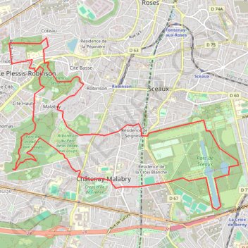 Itinéraire Entre Sceaux et la Vallée aux loups, distance, dénivelé, altitude, carte, profil, trace GPS