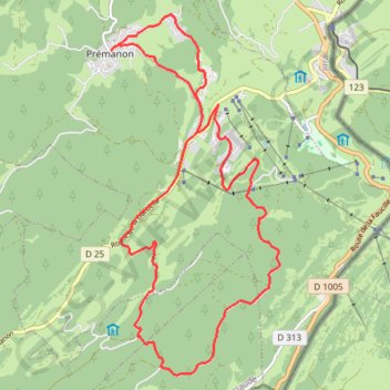 Itinéraire Les Tuffes - Prémanon, distance, dénivelé, altitude, carte, profil, trace GPS