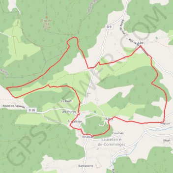 Itinéraire Balade à Sauveterre-de-Comminges, distance, dénivelé, altitude, carte, profil, trace GPS