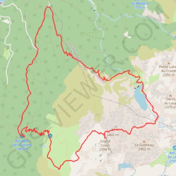 Itinéraire Le Grand Colon, traversée depuis les Quatre Chemins, distance, dénivelé, altitude, carte, profil, trace GPS