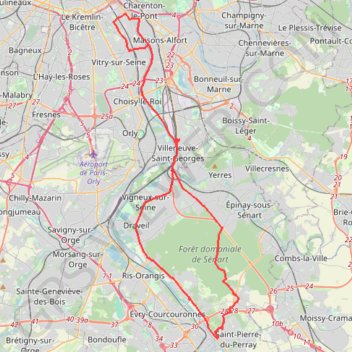 Itinéraire USICYCLO D1a - Bords Seine - 60 km, distance, dénivelé, altitude, carte, profil, trace GPS