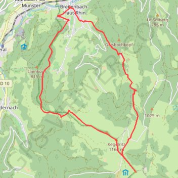 Itinéraire breitenbach haut rhin, distance, dénivelé, altitude, carte, profil, trace GPS