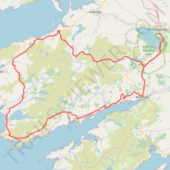 Itinéraire 2025 Killarney Course à pied 187,31 km - juil. 21, distance, dénivelé, altitude, carte, profil, trace GPS