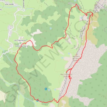 Itinéraire Roc Cornafion, distance, dénivelé, altitude, carte, profil, trace GPS