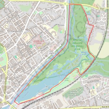 Itinéraire Le marais d'Isle, distance, dénivelé, altitude, carte, profil, trace GPS