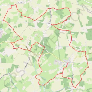 Itinéraire Courcemont - Autour du Chesnay, distance, dénivelé, altitude, carte, profil, trace GPS