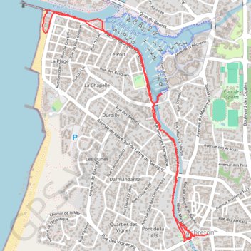 Itinéraire Capbreton, distance, dénivelé, altitude, carte, profil, trace GPS
