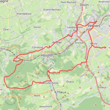 Itinéraire Rando Hoëgne Vesdre Verviers, distance, dénivelé, altitude, carte, profil, trace GPS