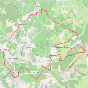Itinéraire Theizé, Frontenas, distance, dénivelé, altitude, carte, profil, trace GPS