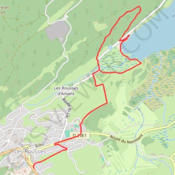 Itinéraire Le Rocher du lac - Les Rousses, distance, dénivelé, altitude, carte, profil, trace GPS