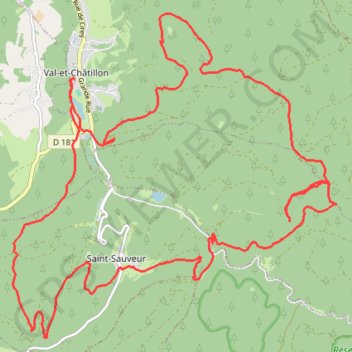 Itinéraire Val, Saint Sauveur, Pourrimont, Achiffet, distance, dénivelé, altitude, carte, profil, trace GPS
