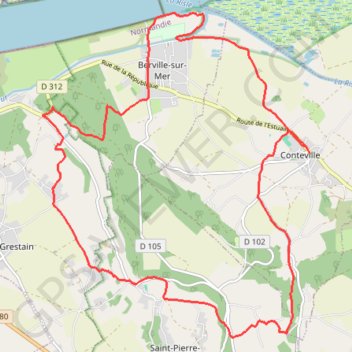 Itinéraire De Conteville aux bords de Seine, distance, dénivelé, altitude, carte, profil, trace GPS