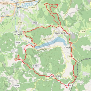 Itinéraire Le Causse Corrézien - Chartrier-Ferrière, distance, dénivelé, altitude, carte, profil, trace GPS