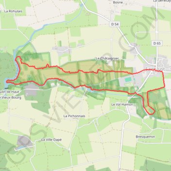 Itinéraire Saint Just Canut Landes de Cojoux, distance, dénivelé, altitude, carte, profil, trace GPS