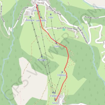 Itinéraire Descente du Super Sauze au Sauze, distance, dénivelé, altitude, carte, profil, trace GPS