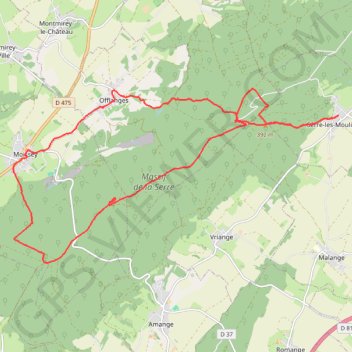 Itinéraire Balade en forêt de la Serre, distance, dénivelé, altitude, carte, profil, trace GPS