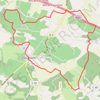 Itinéraire Cocumont, une longue randonnée vers Goutx - Pays Val de Garonne - Gascogne, distance, dénivelé, altitude, carte, profil, trace GPS