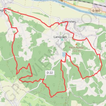 Itinéraire Au-dessus de Varennes, distance, dénivelé, altitude, carte, profil, trace GPS