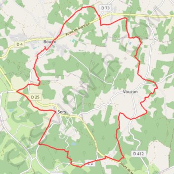 Itinéraire Lavoirs et fontaines - Bouex, distance, dénivelé, altitude, carte, profil, trace GPS