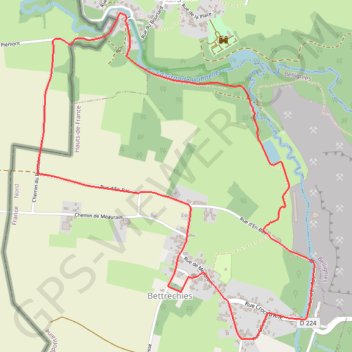 Itinéraire Circuit des carriers - Bettrechies, distance, dénivelé, altitude, carte, profil, trace GPS