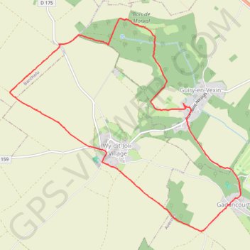 Itinéraire Une boucle au départ de Guiry en vexin, distance, dénivelé, altitude, carte, profil, trace GPS