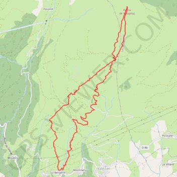 Itinéraire Dome de Vaugelaz par la Bergerie, distance, dénivelé, altitude, carte, profil, trace GPS