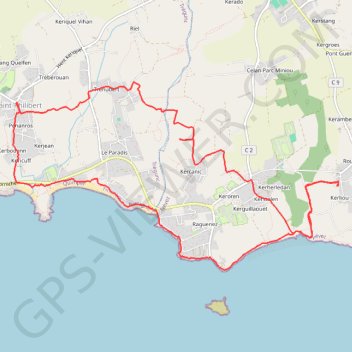 Itinéraire Trémorvezen - Saint Philibert - Trémorvezen, distance, dénivelé, altitude, carte, profil, trace GPS