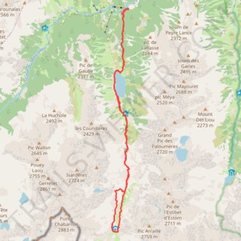 Itinéraire Refuge des Oulettes de Gaube depuis Pont d'Espagne (semi-hivernale), distance, dénivelé, altitude, carte, profil, trace GPS