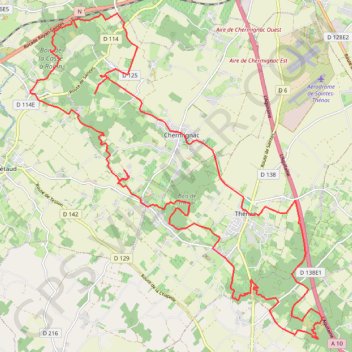 Itinéraire Thenac, distance, dénivelé, altitude, carte, profil, trace GPS