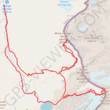 Itinéraire Mont d'ambin et pointe nible, distance, dénivelé, altitude, carte, profil, trace GPS